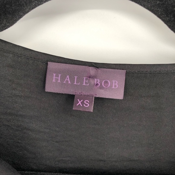 HALE BOB Hildie Laced Top Black Mixed Media Boho Bohemian XS Flowy Crochet Lace - Picture 6 of 11